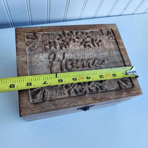 Wooden Box Home Picture Trinket Jewlery Storage Box 9"x7"×4" - Picture 3 of 8